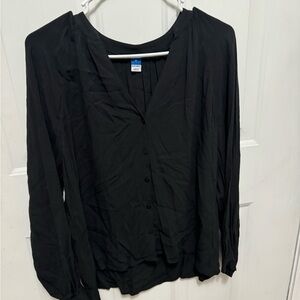 Women's Black Button-Up Blouse